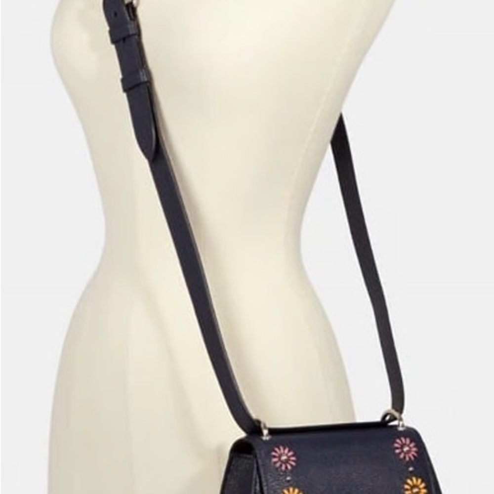 NWT Coach Remi Saddle Bag With Whipstitch Daisy Applique WITH card wallet - Picture 2 of 10